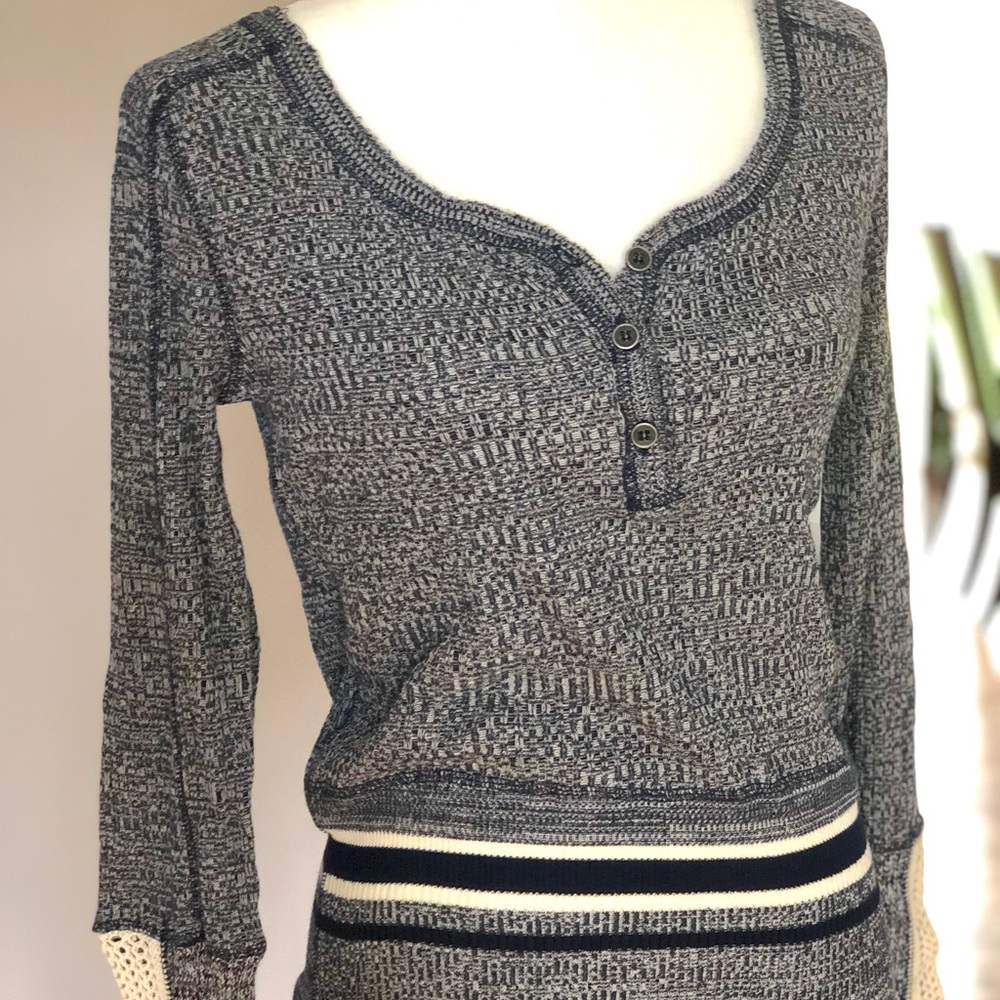 NWT Free People Top w/Crochet Arm Detail
